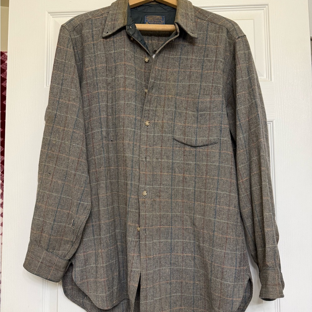 Pendleton Brown Plaid Button-Down Shirt